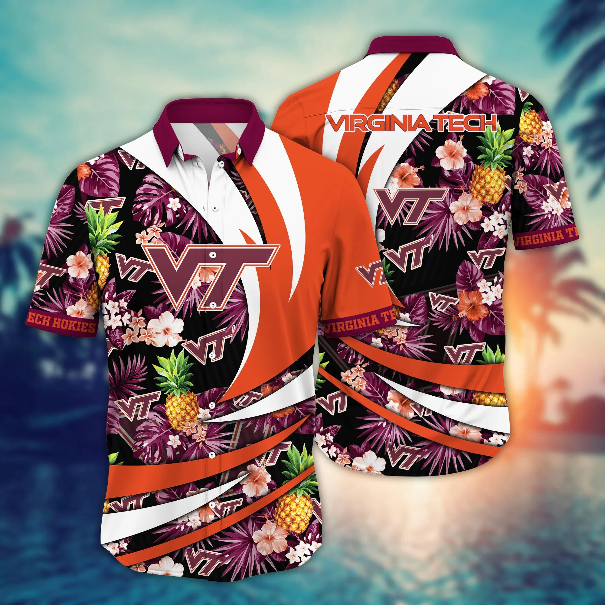 Virginia Tech Hokies NCCA Hawaiian Shirt Barbecues Aloha Shirt