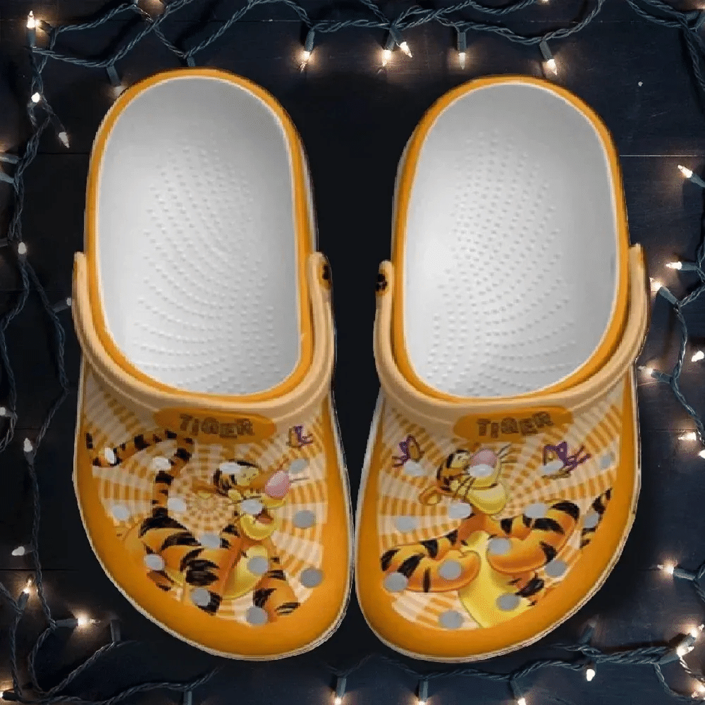 Lovely Tiger Winnie-The-Pooh For Lover Rubber Crocs Crocband Clogs, Comfy Footwear