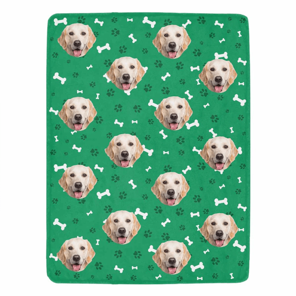 Personalized Puppy Portrait Dog Photo Pet Lover Gift Fleece Blanket With Dog