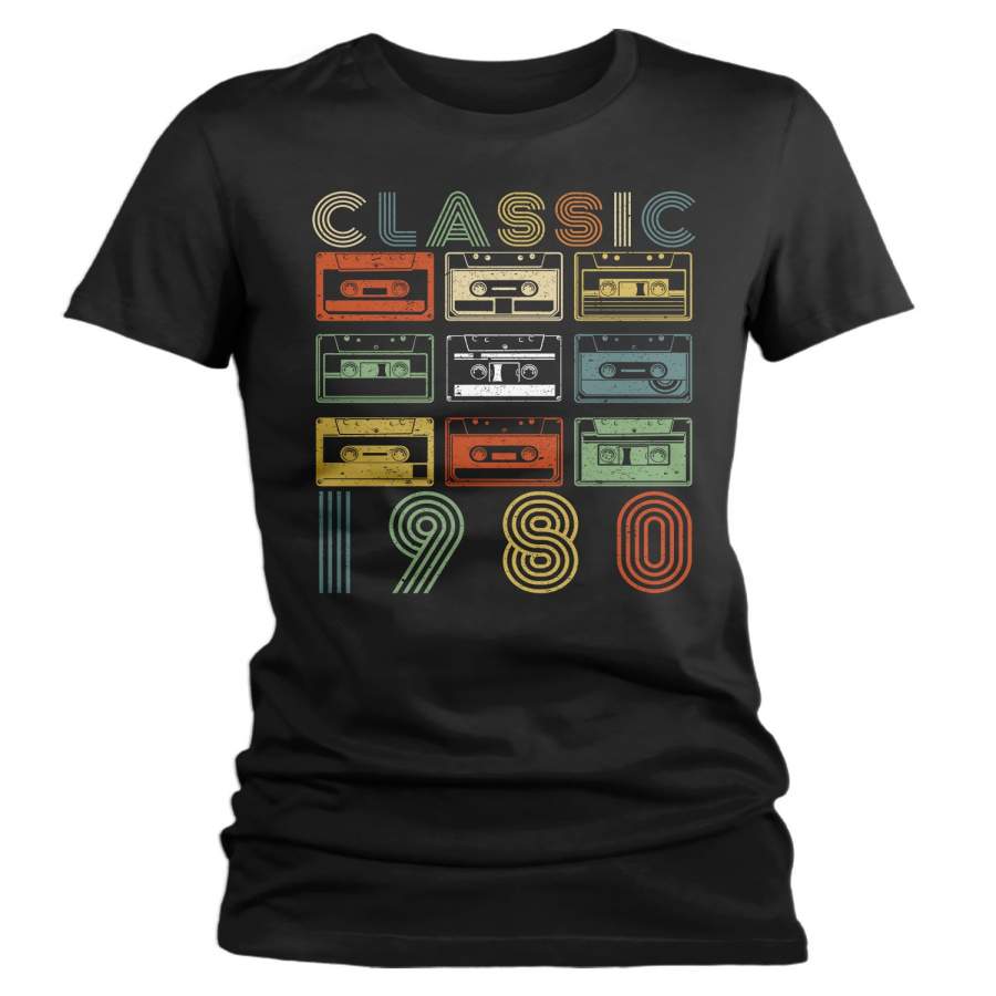 Women’s Custom Birthday T Shirt Personalized Shirt Cassette Tape Shirt Birthday Classic Retro Birthday Shirt Vintage Birthday Gift