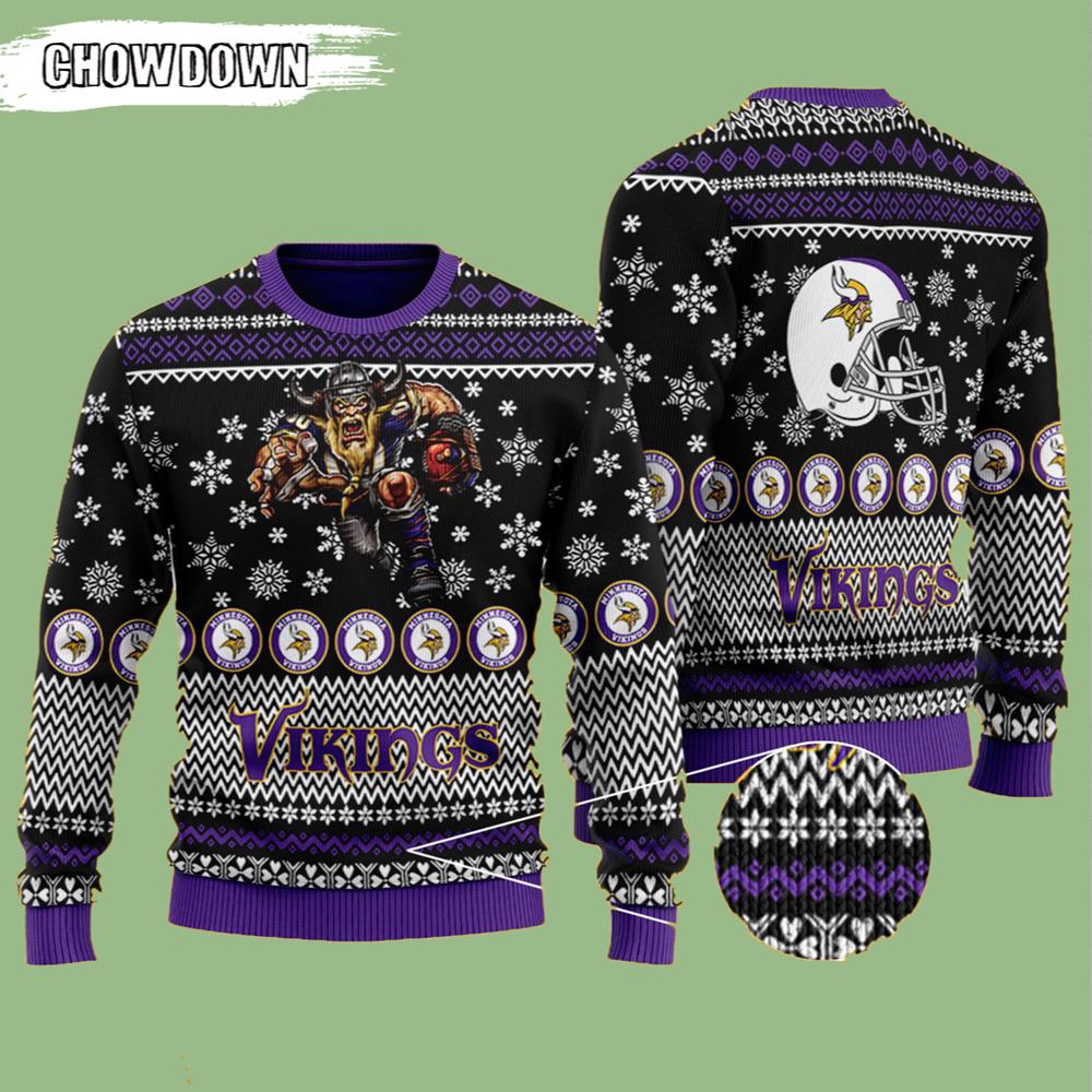 Minnesota Vikings Gift For Fan Ugly Wool Sweater Christmas 3D