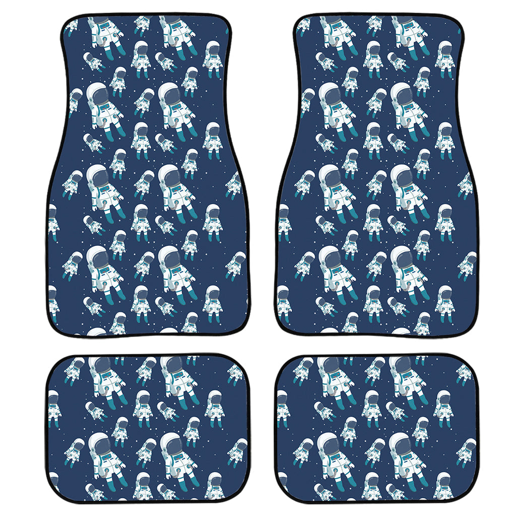 Cute Astronaut Pattern Print Front And Back Car Floor Mats, Front Car Mat