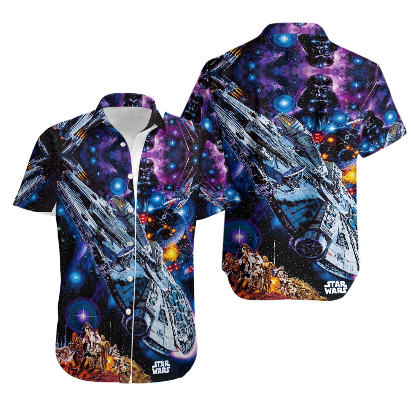 Star Wars Darth Vader Starships For Man And Woman Print Short Sleeve Hawaii Shirt Ha51628