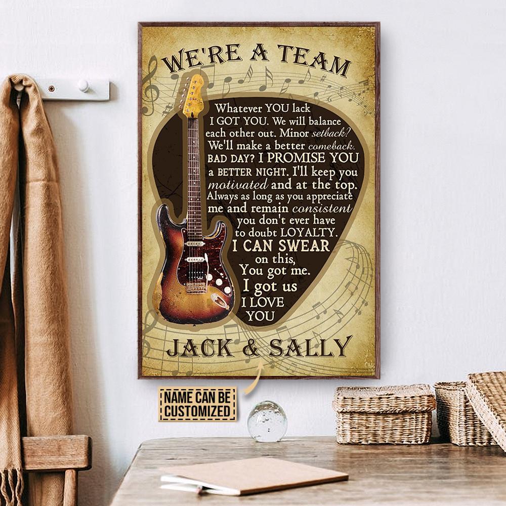 Aeticon Gifts Personalized Guitar Were A Team Canvas Mom Dad Gift Home Decor