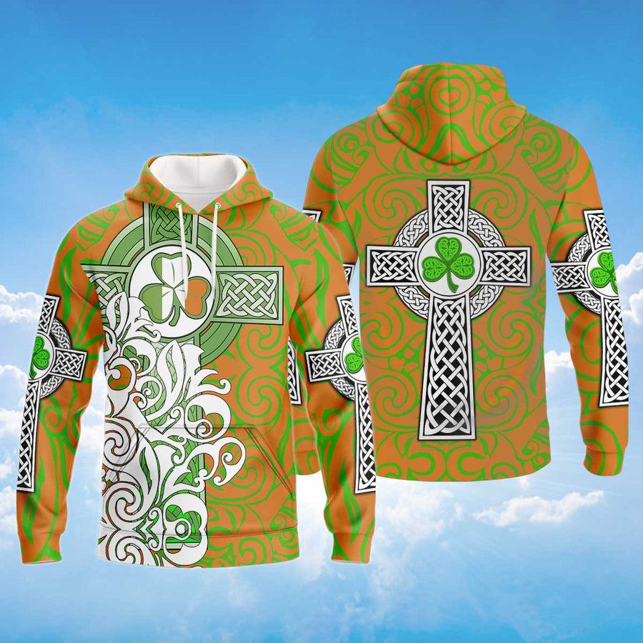 Celtic Cross Hoodie, St Patrick’S Day Hoodie