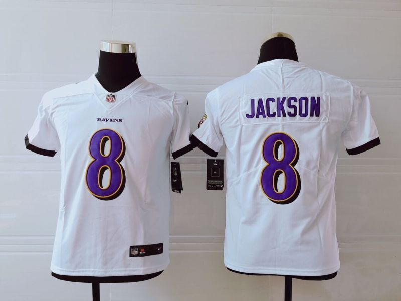 Baltimore Ravens Lamar Jackson #8 NFL 2020 White Jersey