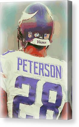 Minnesota Vikings Adrian Peterson 4 Joe Hamilton Canvas Print