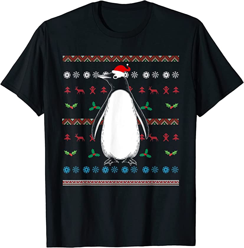 Ugly Christmas Zoo Animal Lover Merry Xmas Antarctic Penguin T-Shirt