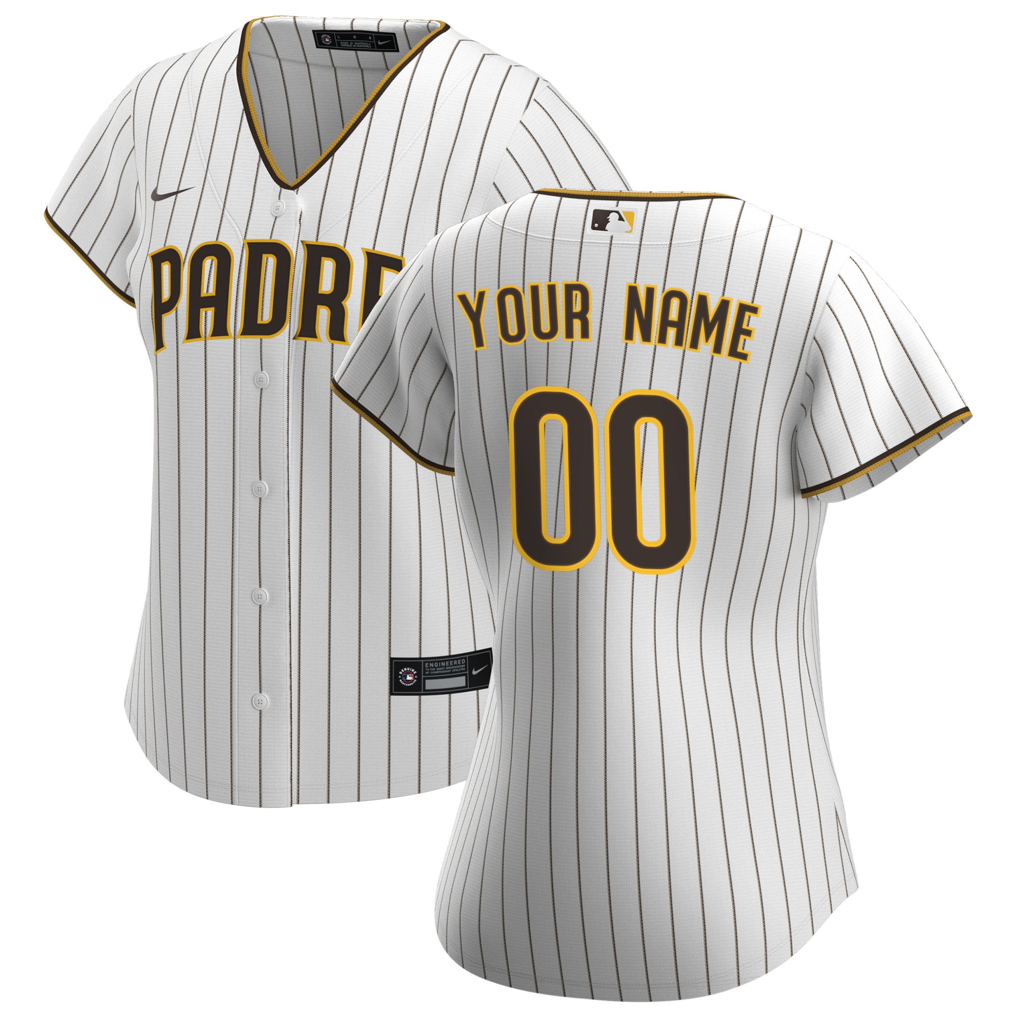 San Diego Padres Women's Home Replica Custom Jersey – White