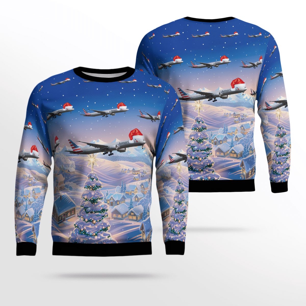 American Airlines Boeing 777-323Er Ugly Christmas Sweater, All Over Print Sweatshirt