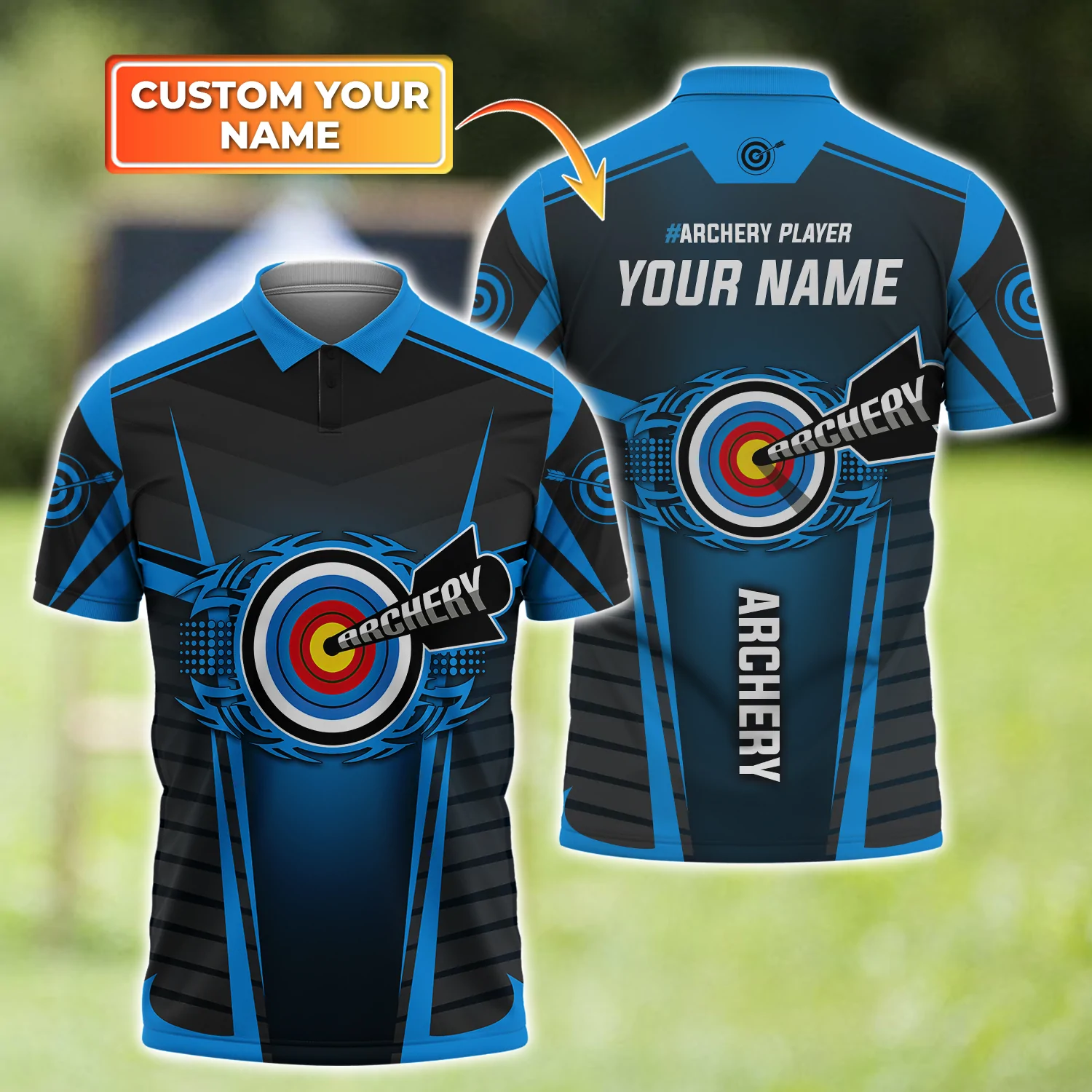 Personalized Archery Shirt Polo All Over Print For Men, Women, Archery Shirt, Birthday Gift For Archery Player