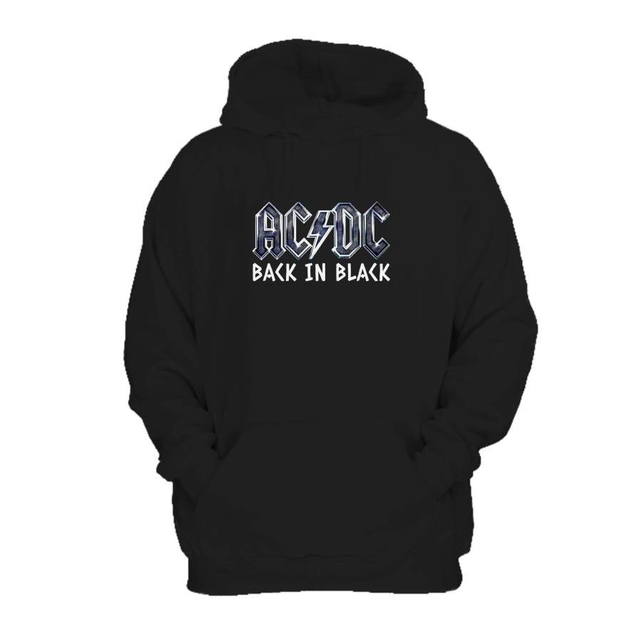 Acdc Distressed Black In Black Logo Hoodie