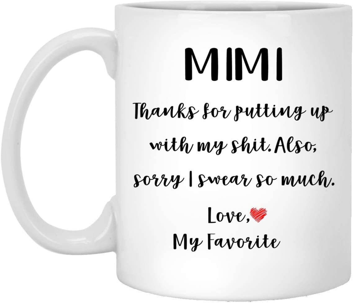 Mimi Gifts From Daughter Son – Mothers Day Gifts For Mimi Birthday Gifts – Funny Mimi Coffee Mug Christmas Gift Ideas For Mimi – White – 15Oz