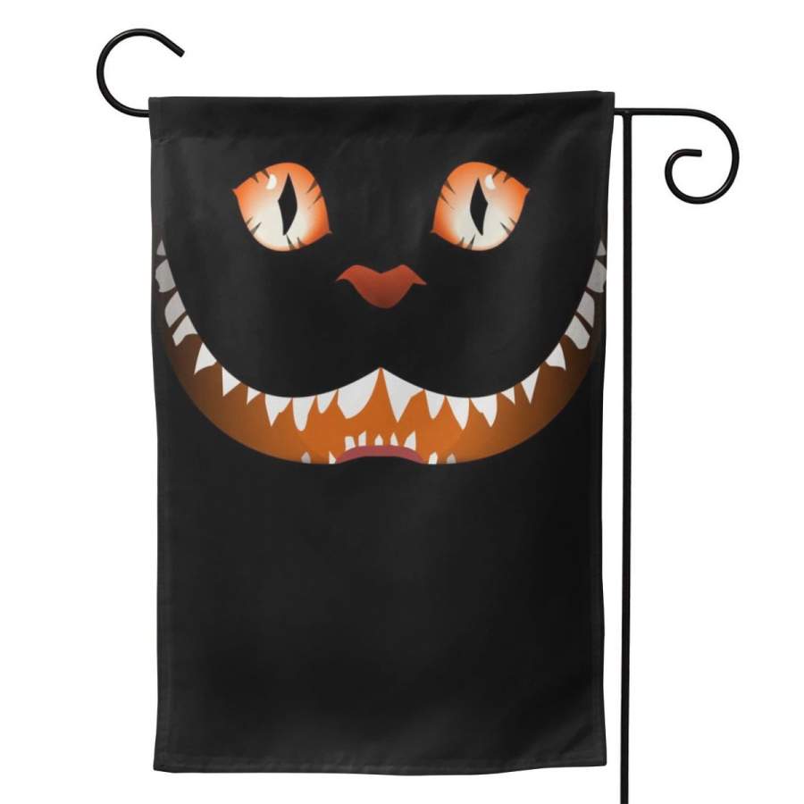 2 Pcs Garden Flag Creepy Halloween Cat Face Horizontal Poster 12.5″x18″ -Mothers Day, Birthday Gifts for Mom, Dad, Wife, Husband, Daughters, Grandma, Friends