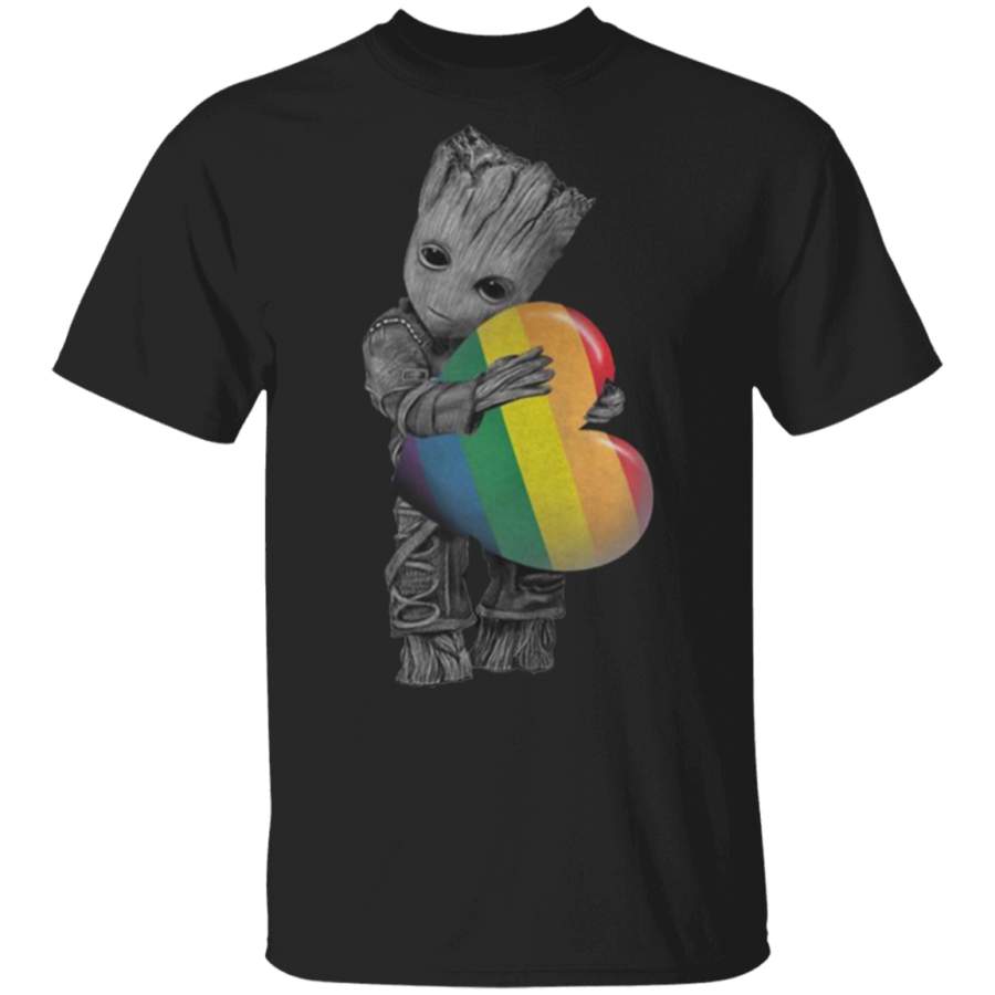 Baby Groot Hug Heart LGBT T Shirt