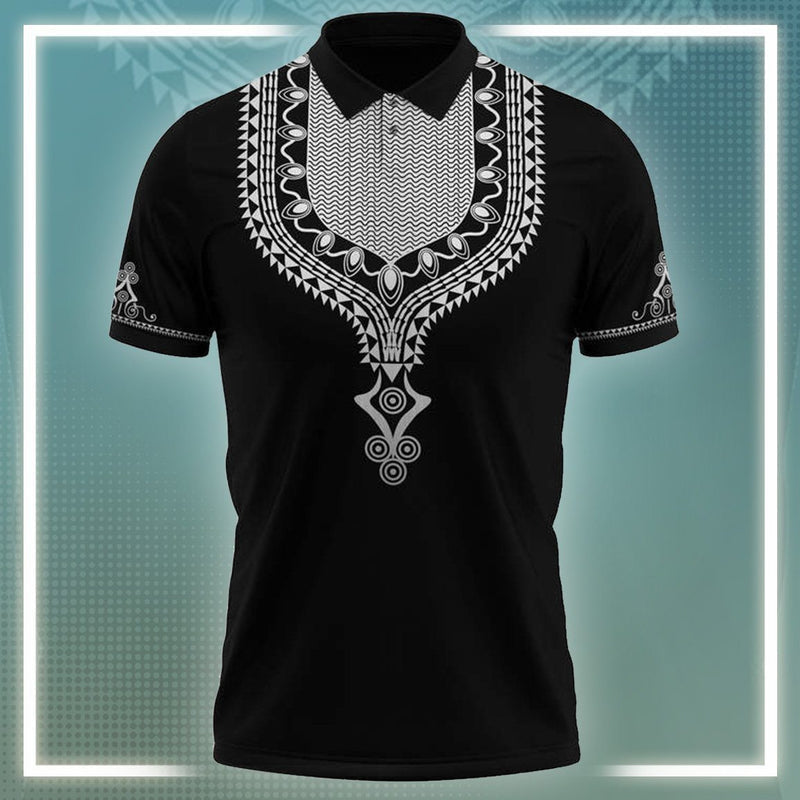 Dashiki Black Polo Shirt | For Men & Women | Po2069