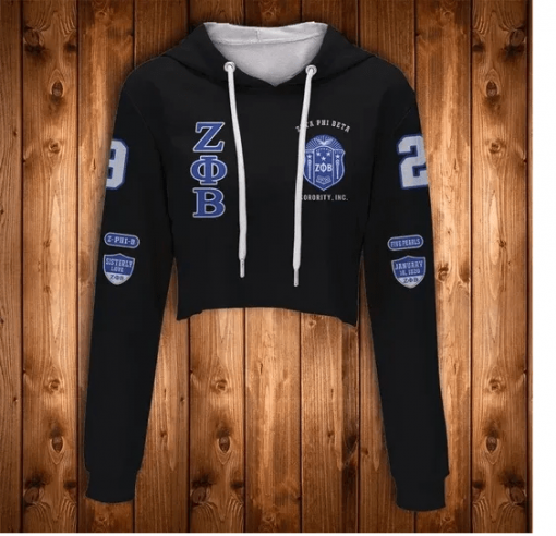 Zeta Phi Beta Sorority 1920 Sisterhood Z Phi B Crop Top Hoodie