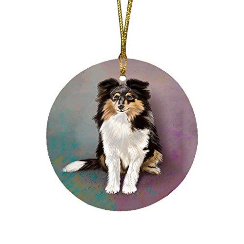 Shetland Sheepdogs Puppy Dog Round Christmas Ornament