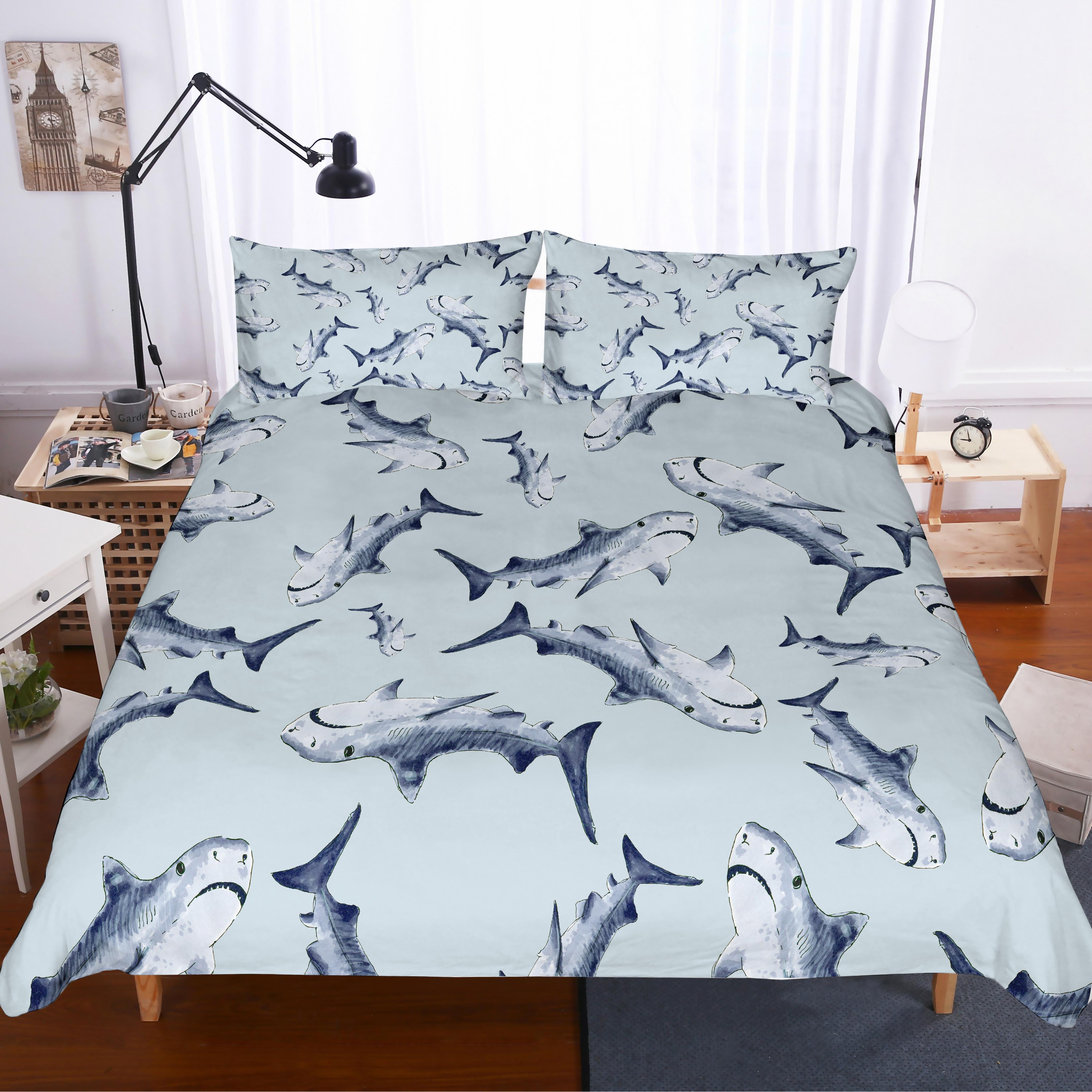 3D Shark Quilt Cover Set Bedding Set Pillowcases 121