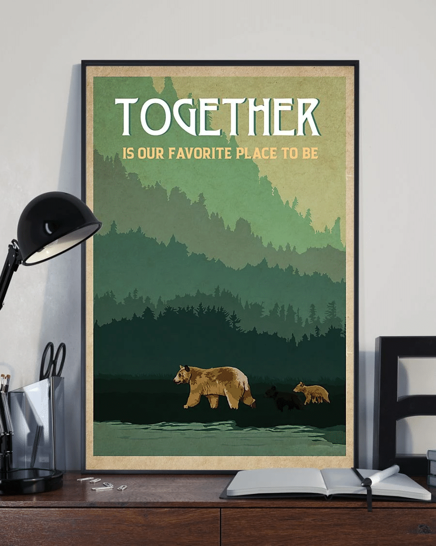 Bear Poster Canvas – Together Is Our Favorite Place To Be Vintage Home Decor Wall Art Evg81182