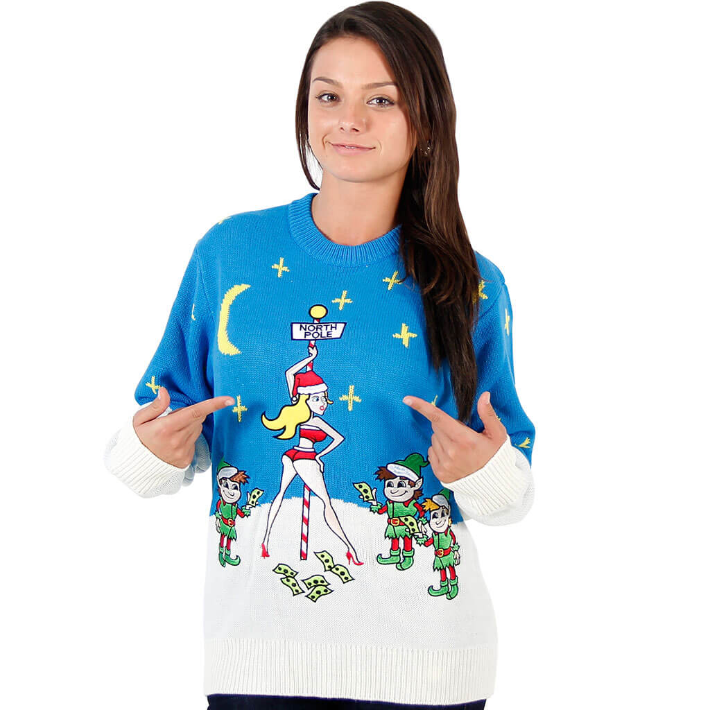 Women’S Stripper Pole Ugly Christmas Sweater