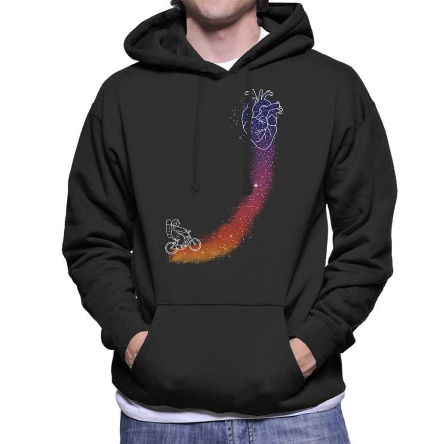 Astronaut Nebula Cyclist Heart Men’s Hooded Sweatshirt