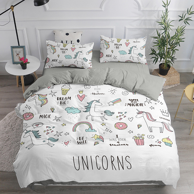 Luxury 3D Bedding Set Unicorn Cat Print Cute Duvet Cover Set For Bedclothes S Bedding Set Quilt Cover