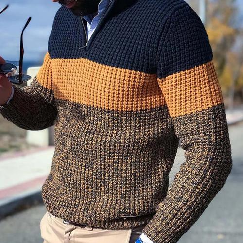 Sweater male Autumn Winter Pullover Long Sleeve V Neck Color Block Knitted Sweater Men Clothing Plus Size 4XL свитер мужской alx