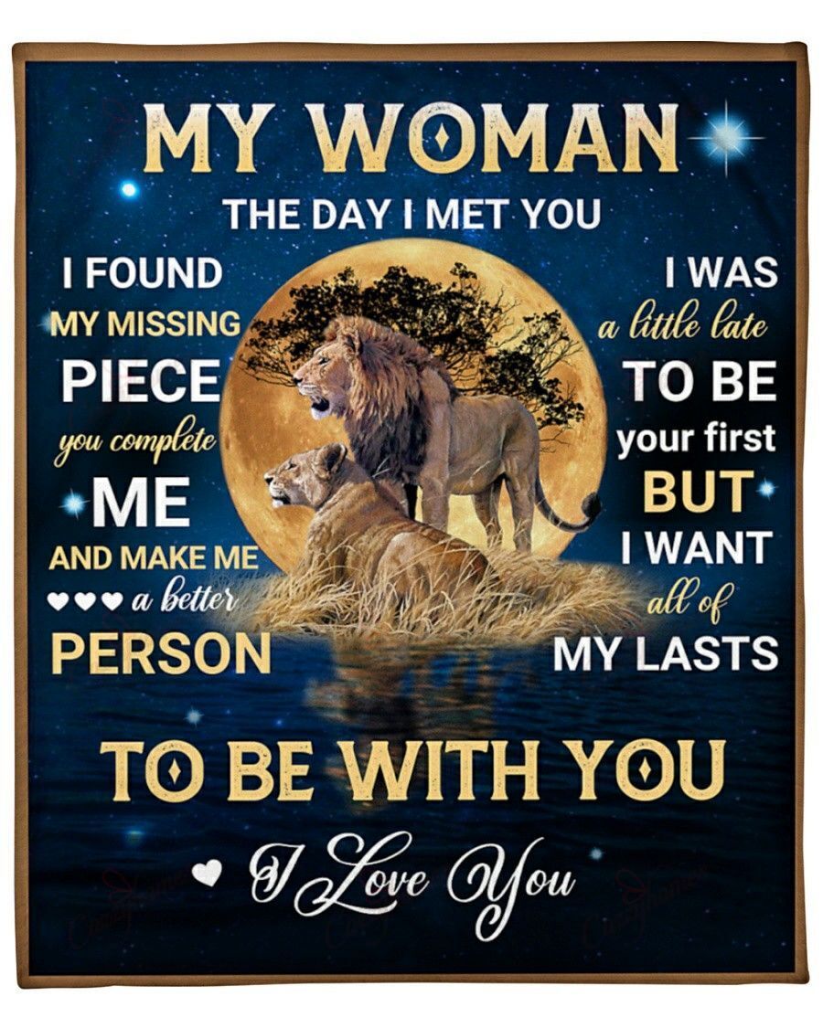 To My Woman Lion Couple Moon Yc1009341Cl Fleece Blanket