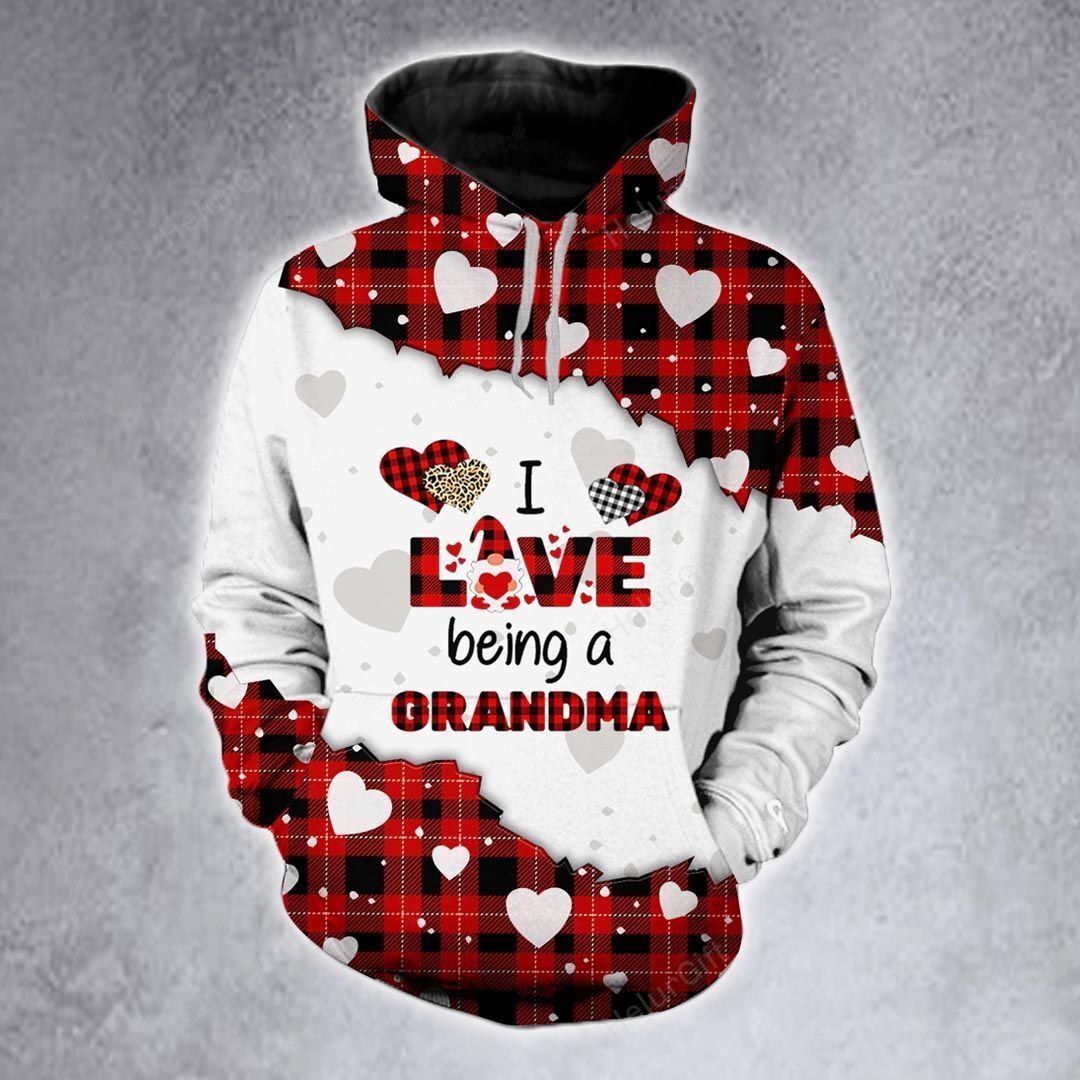 Apayprints -I Love Being A Grandma Leopard Red Buffalo 3d All Over Printed Hoodie Set