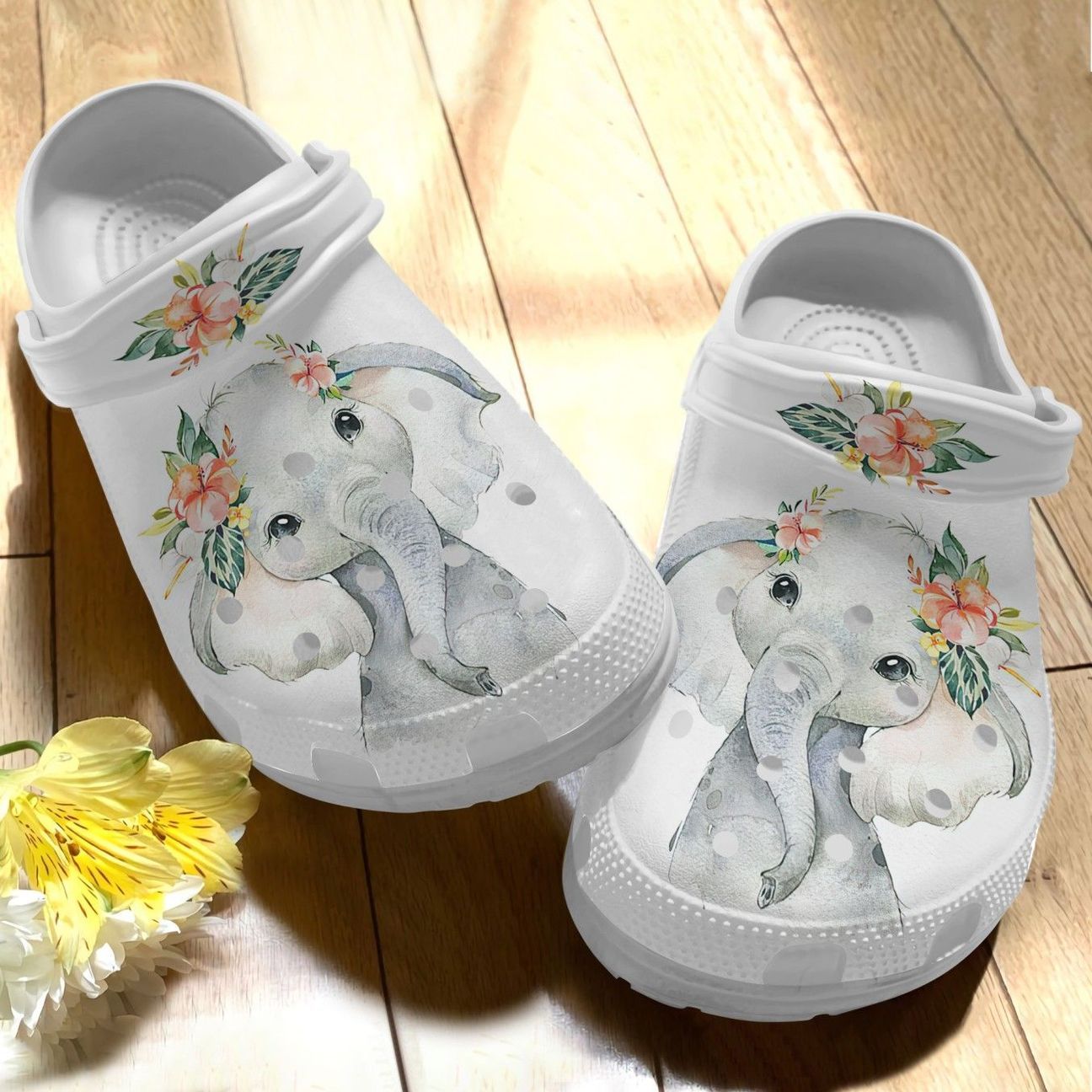 Elephant Lovers Personalize Clog, Custom Name, Text, Fashion Style For Women, Men, Kid, Print 3D