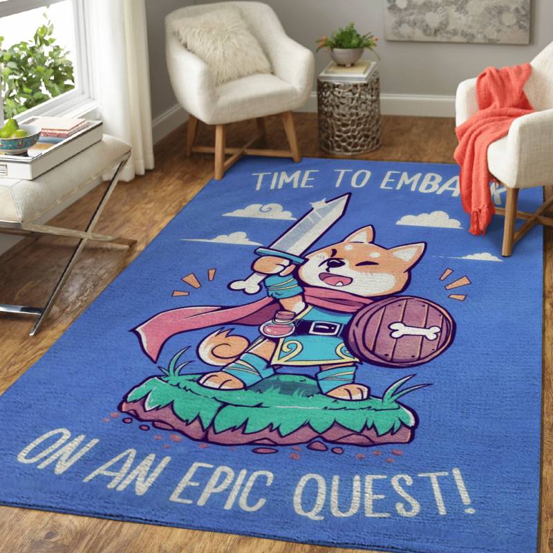 Time to EmBARK – Cute Animals And Wordplay Area Rug Carpet