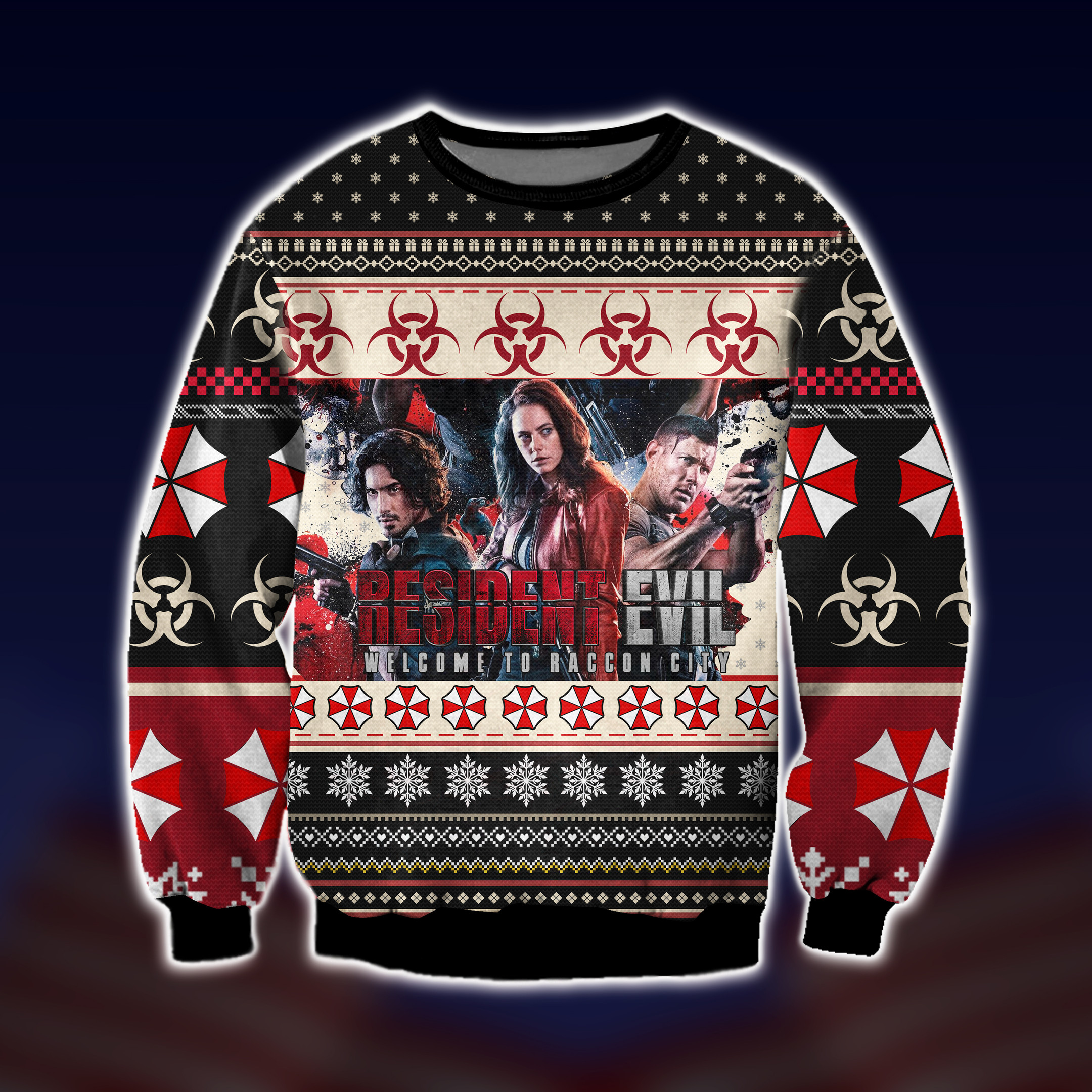 Resident Evil Welcome To Racoon City Ugly Christmas Sweater