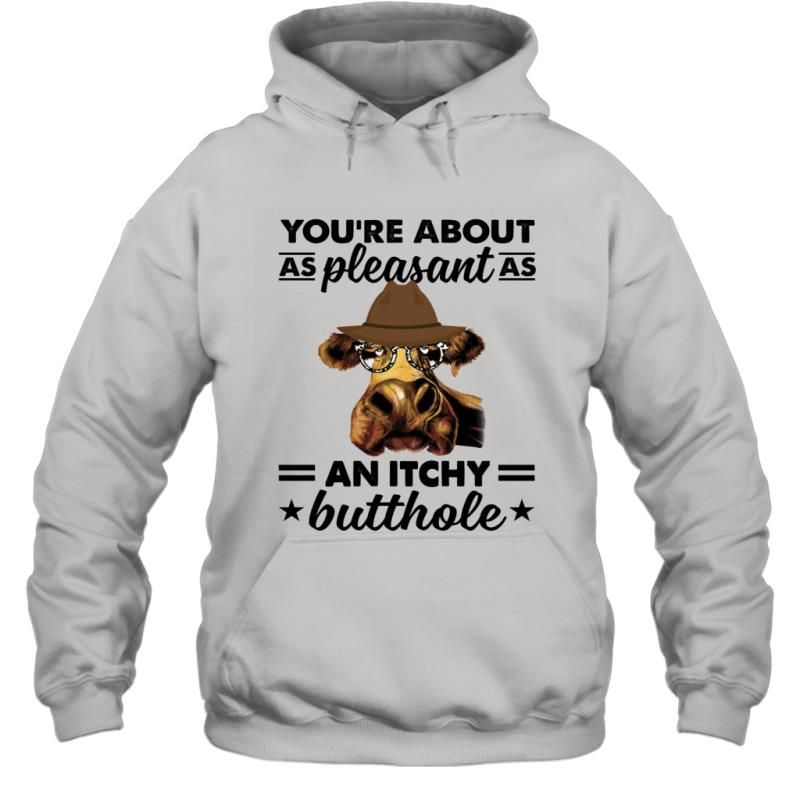 Cow Lady You_re About As Pleasant As An Itchy Butthole Funny Sassy Shirt Hoodie