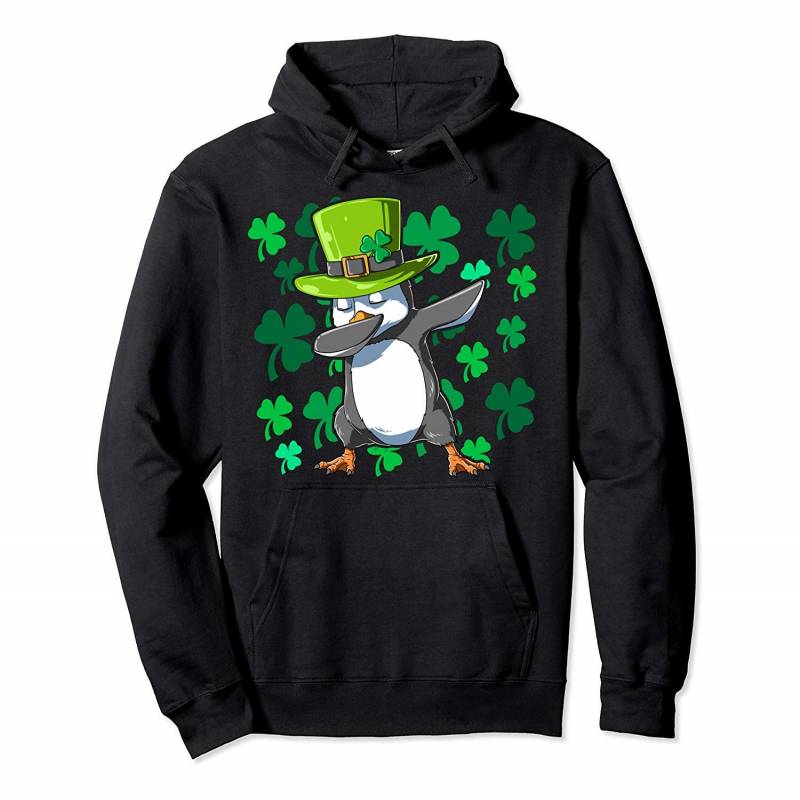 Penguin Dabbing Penguin Leprechaun Penguin St. Patrick’s Day Pullover Hoodie