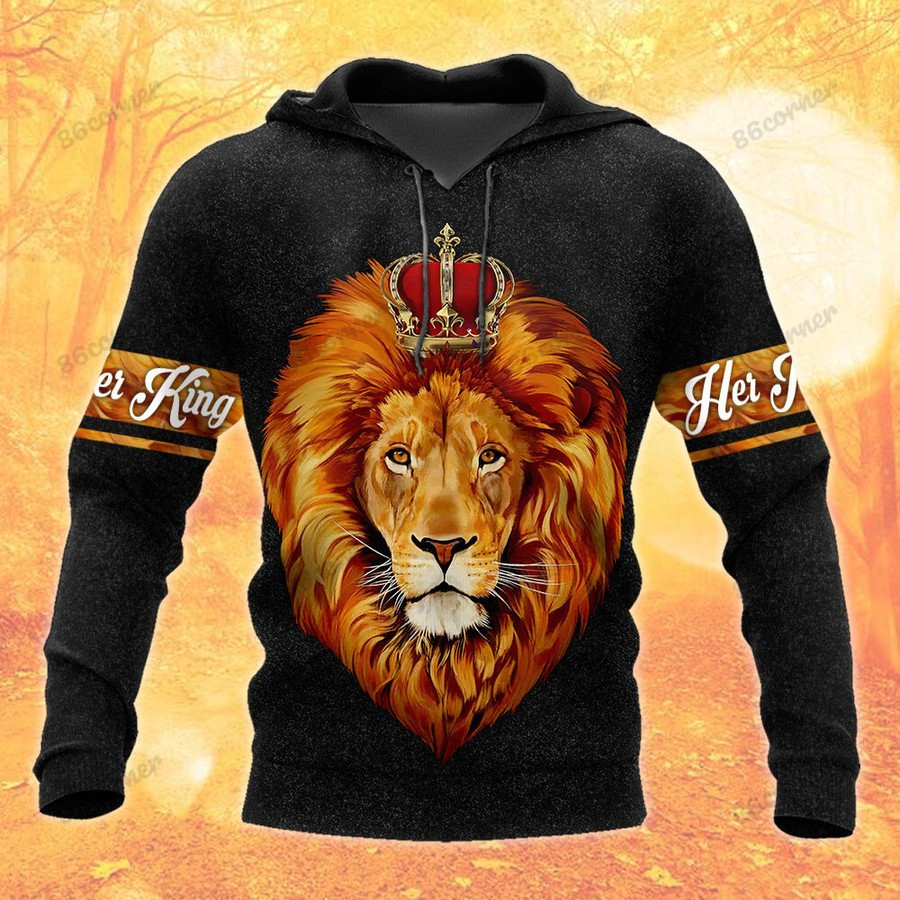 Lion Her King His Queen Couple Love Hoodie 3D