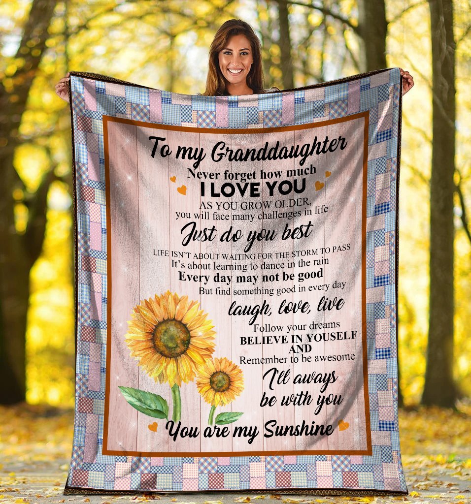 To My Granddaughter Fleece Blanket – Gift For Granddaughter