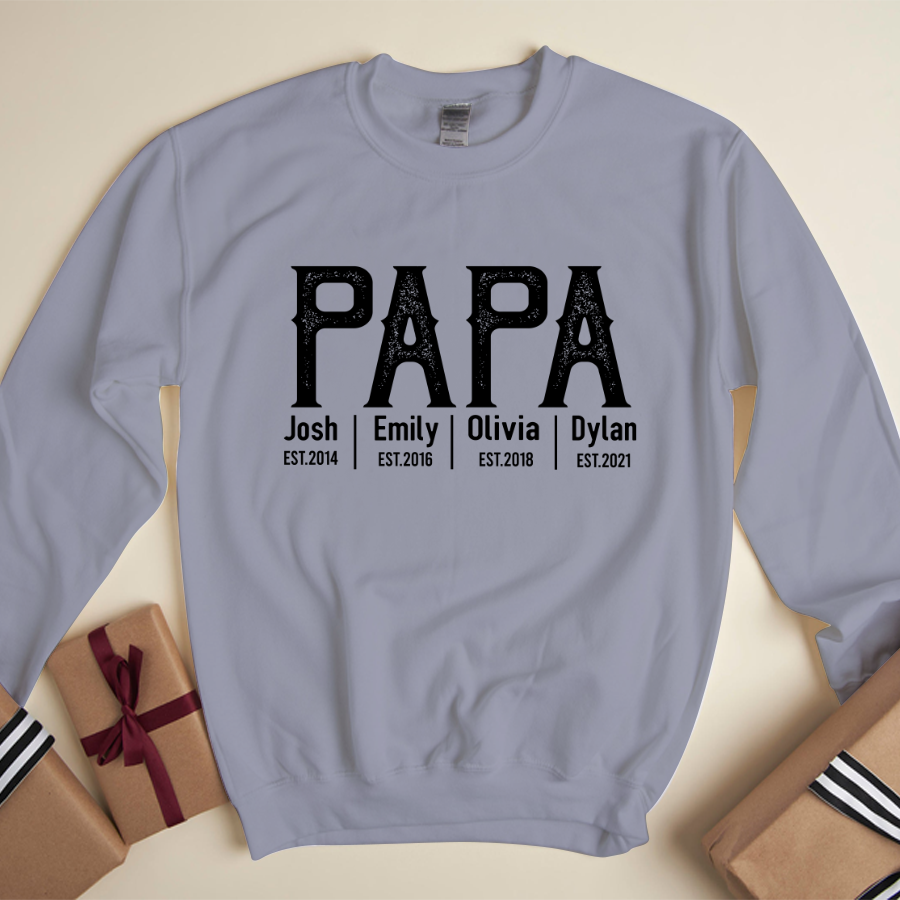 Custom Grandpa Shirt With Grandkids Names Est Sweatshirt