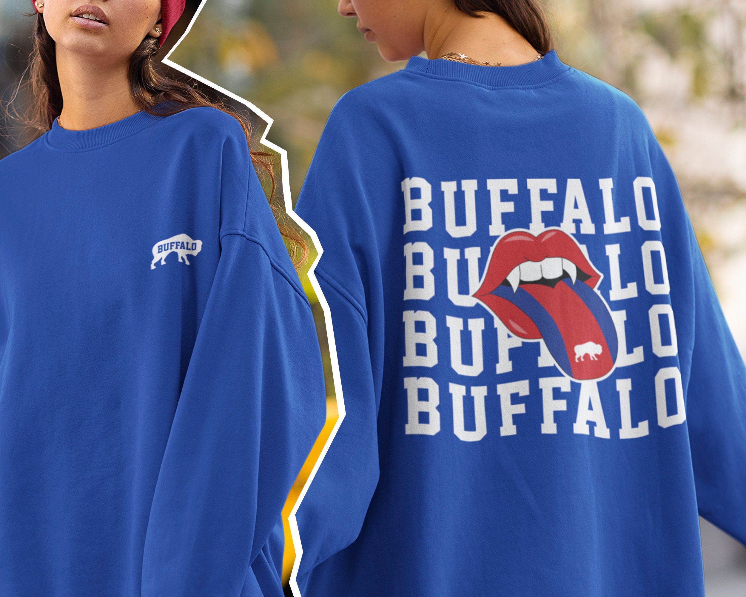 Buffalo Bill Football Sweatshirt  T-Shirt, Vintage Style Buffalo Football