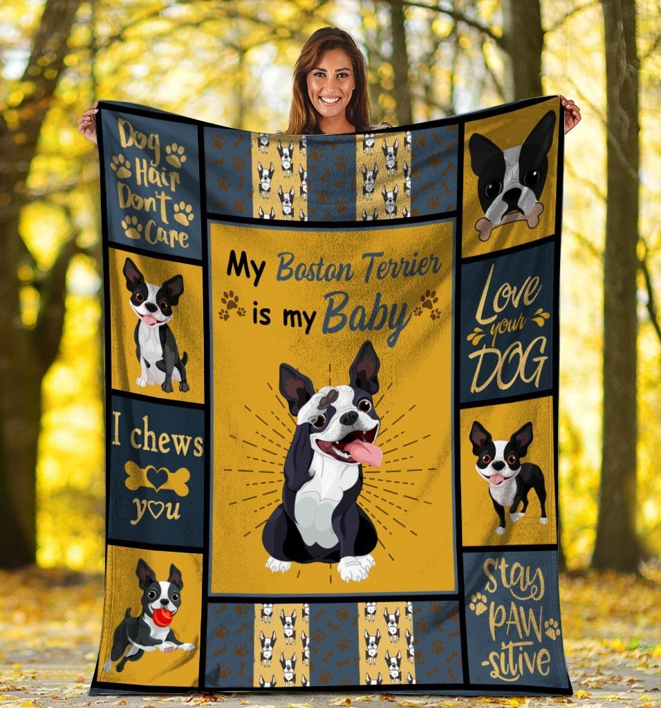 Boston Terrier Is Cute Dog Fleece Blanket