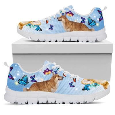 Corgi Butterfly Sneakers Shoes For Women, Shoes For Men Sneaker Custom Shoes