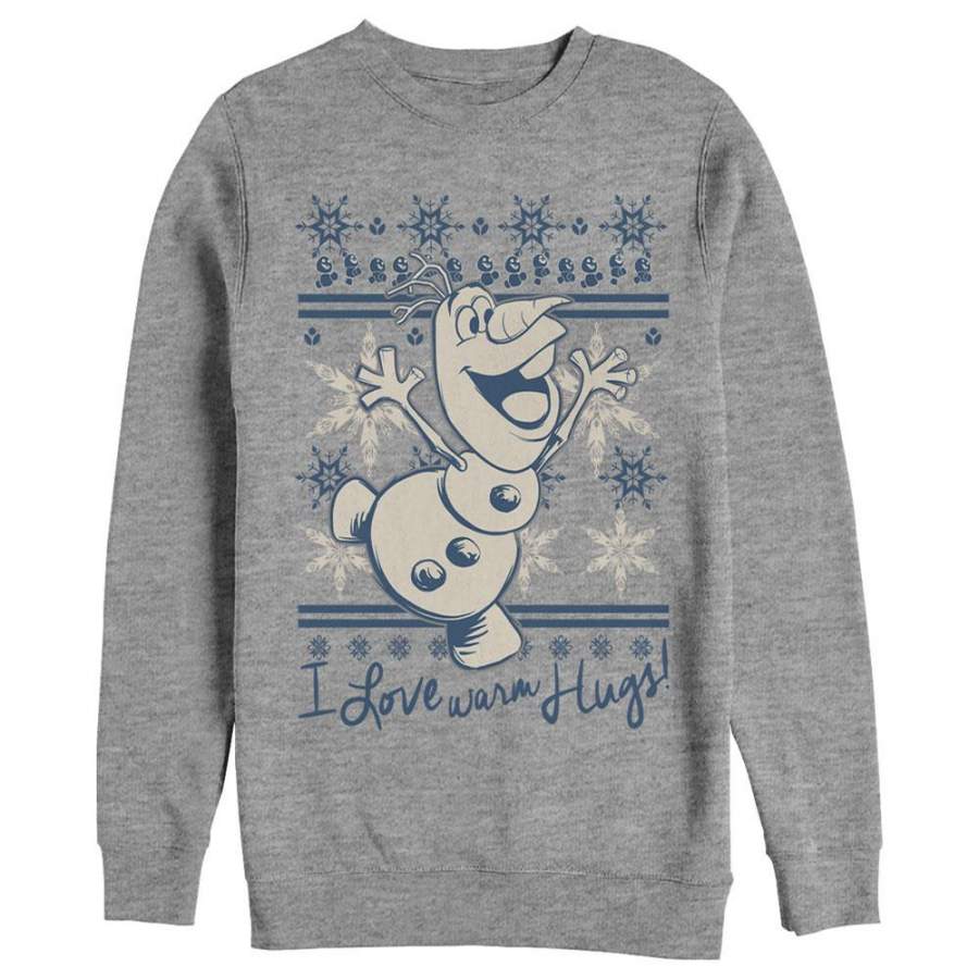 Frozen Women’s Christmas Warm Hugs  Sweatshirt Athletic Heather