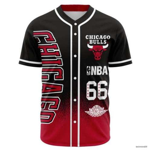 Chicago Bulls Basketball All Over Printed Baseball Jersey For Fans