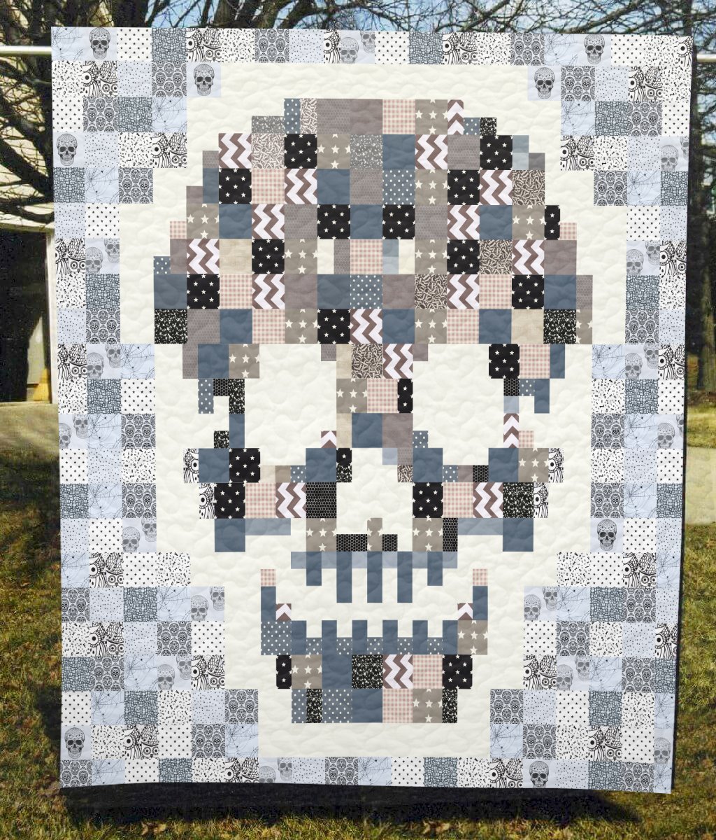 Halloween Skull Quilt Blanket