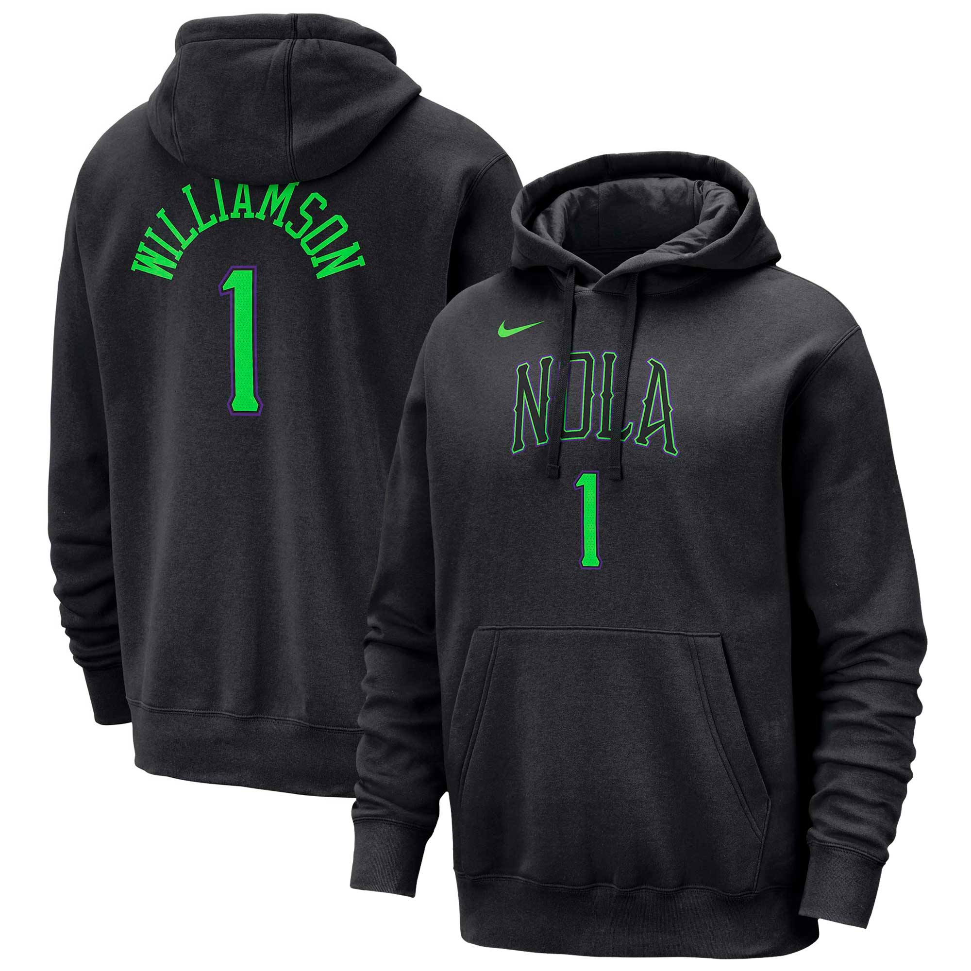 Zion Williamson New Orleans Pelicans 2023/24 City Edition Name & Number Pullover Hoodie – Black