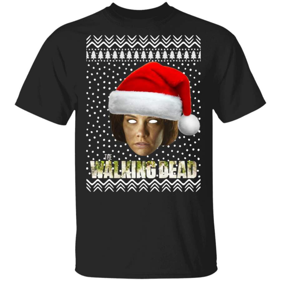 The Walking Dead Maggie Greene Santa Hat Ugly Christmas Sweatshirt