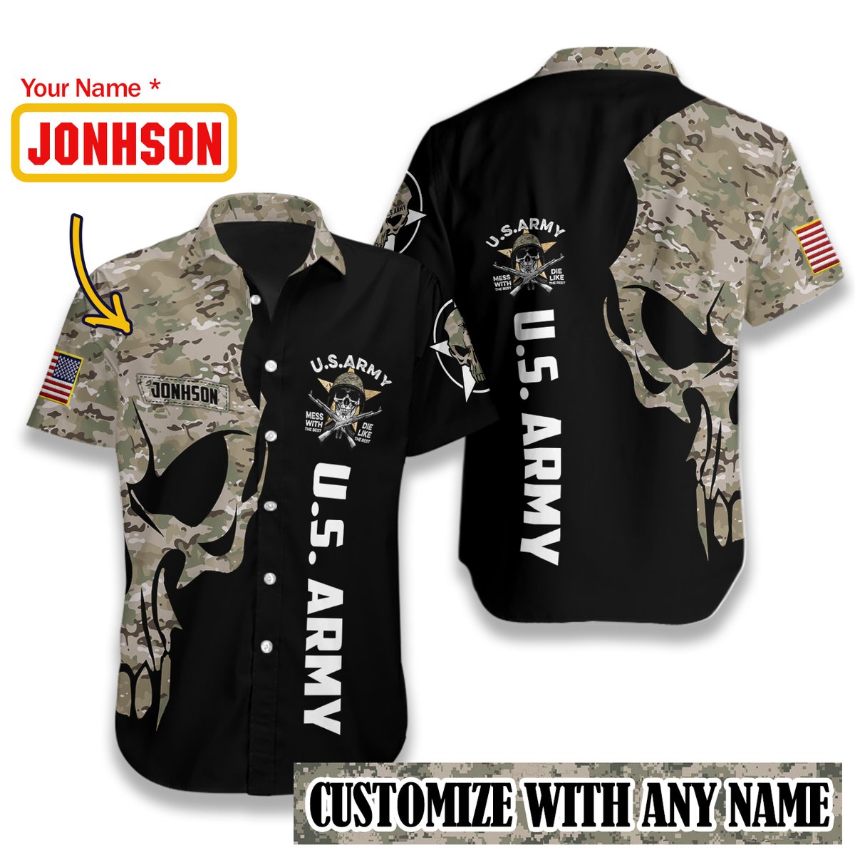 Army Personalized All Over Printed Hawaiian Shirt Ha55556