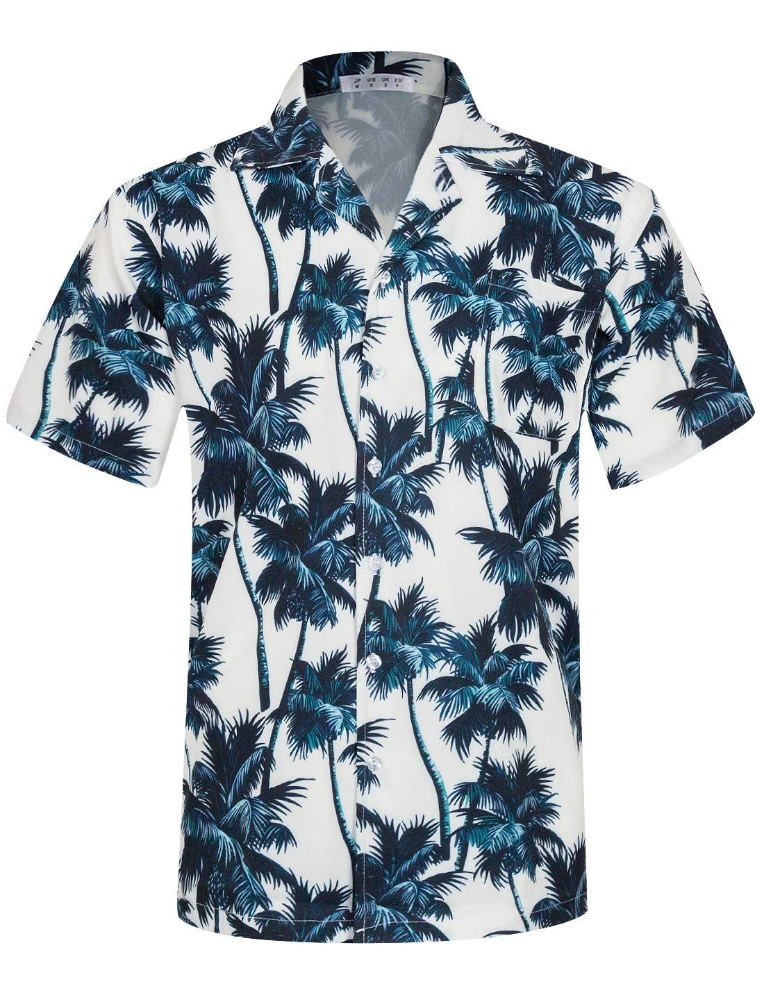 Palm Trees Blue White Amazing Design Hawaii Shirt Ha39940