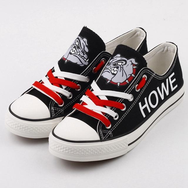 So Cool Design Canvas Shoes Printed Custom Letter & Logo Howe Bulldogs High School