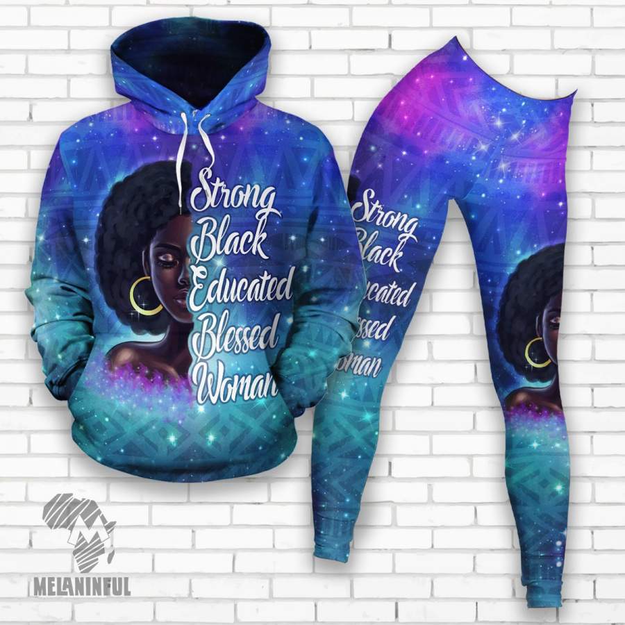 Strong Black Educated Blessed Woman All-over Hoodie And Legging Set